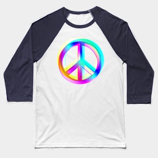 Neon Colored Crossed PEACE signs Baseball T-Shirt